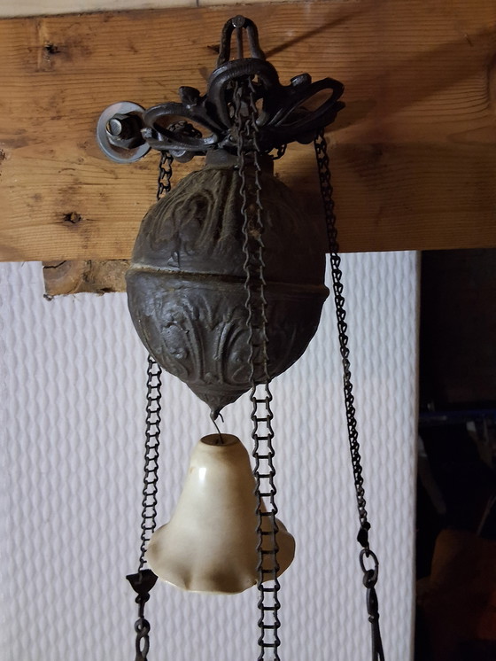 Image 1 of Antieke Boheemse olielamp 