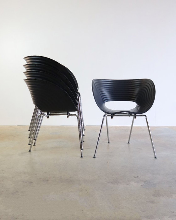 Image 1 of 5x Vitra Tom Vac Stuhl schwarz von Ron Arad