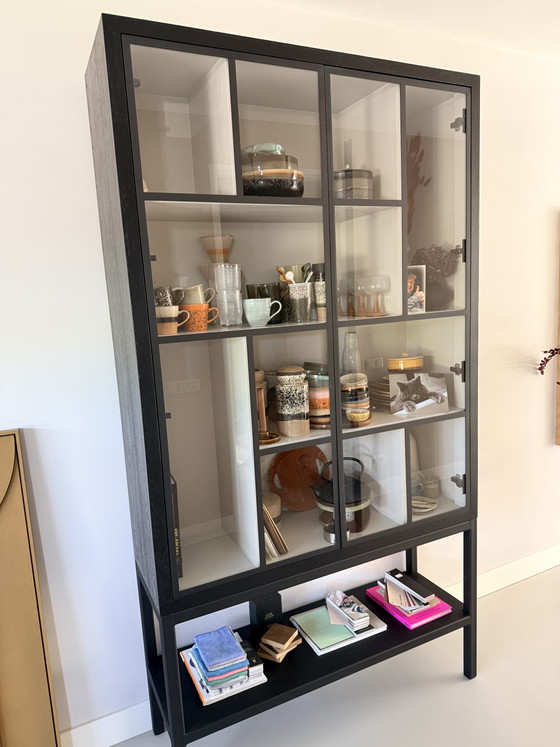 Black oak display cabinet with metal – Wood (photo 4 of 5)