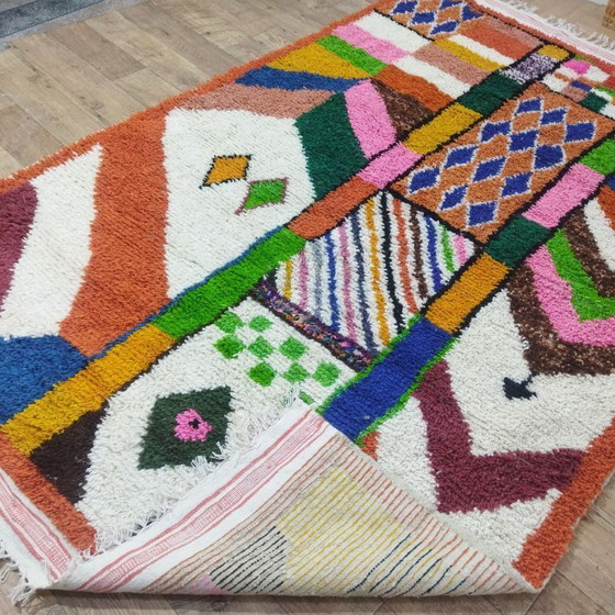 Image 1 of Colorful Patchwork Berber Rug | Moroccan Wool Rug | 305 × 204 cm