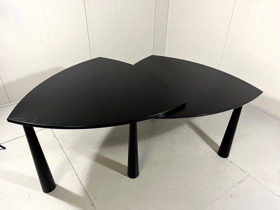 Image 1 of Table à manger extensible en frêne noir 1980-90's