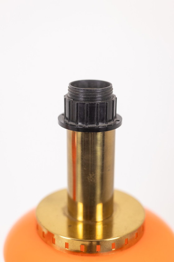 Image 1 of Paar oranje glazen lampen, 1970