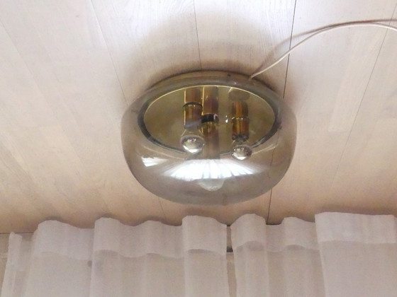 Kaiser Ceiling Light Plafonier Sconce Smoked Glass Brass – Kaiser Leuchten (photo 5 of 18)