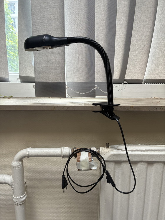 Image 1 of Lampada vintage Happylight – Braccio flessibile nero, anni '80 – Prodotta in Olanda