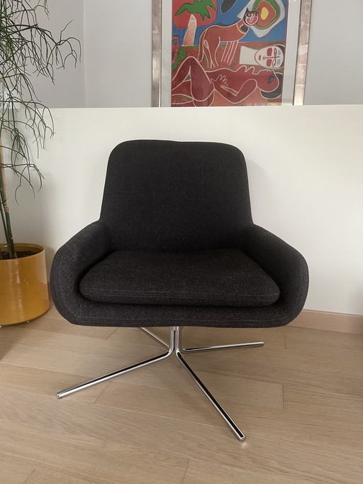 Softline Coco draaistoel donkergrijs/zilver