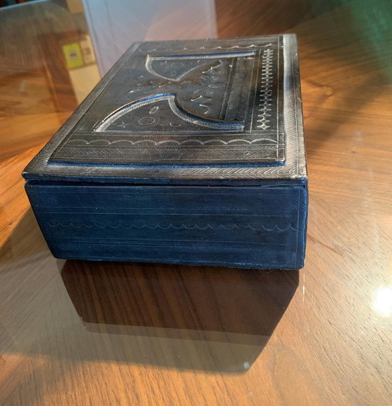 Vintage Tuareg/Niger Gift Box Set in Wood and Hand-Carved Black Leather (Duo) – Decorative Objects (photo 12 of 26)