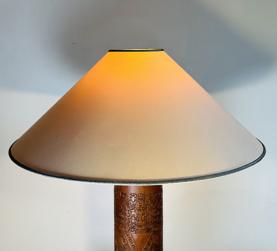 Image 1 of LAMPADE DA TAVOLO IN PELLE UNICHE DI ANGEL PAZMINO, ECUADOR, CIRCA ANNI 70