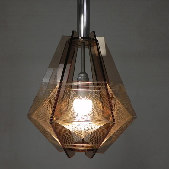 Vintage plexiglas en nylondraad hanglamp Paul Secon voor Sompex, jaren 60 – Hanglampen, Plastic (photo 19 of 25)