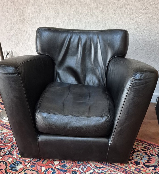 Image 1 of For sale two beautiful leather armchairs brand Label type Barzoi