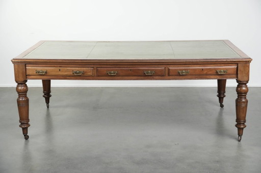 Escritorio/mesa auxiliar inglés antiguo original con ruedas del siglo XIX.