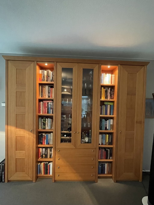 Mobiletto a muro in legno di ciliegio impiallacciato. – wandkast, Wood