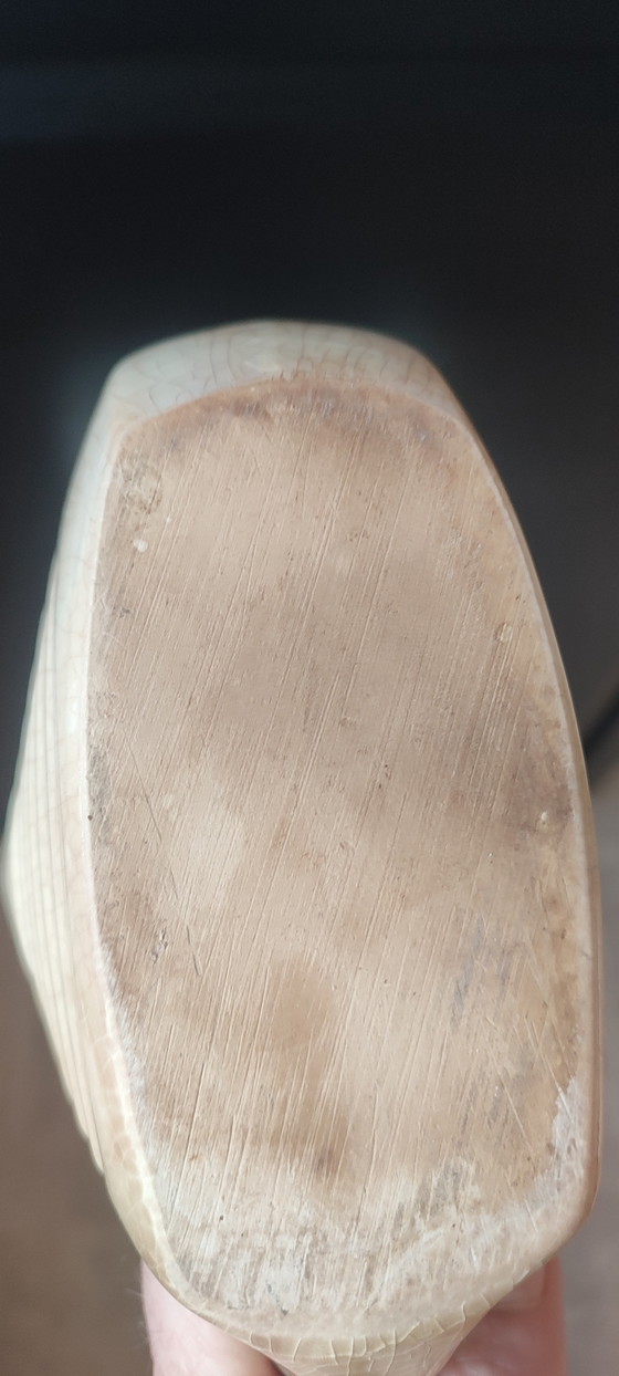 Image 1 of Pitcher, vintage crackled ceramic vase