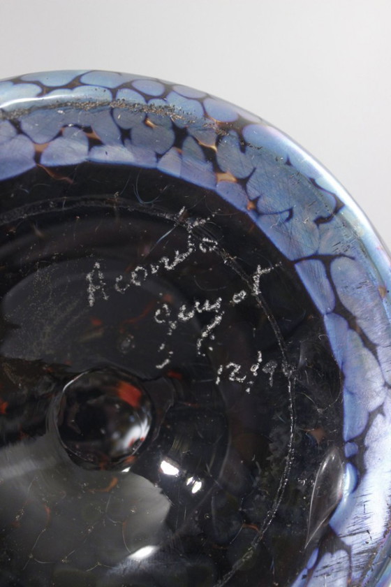 Image 1 of Pascal Guyot & Bernard Aconito in Biot - Large glass paste lamp base, 1990