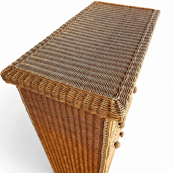 Vintage Wicker Dresser / Chest of Drawers in Boho Chic Coastal Style (photo 3 of 4)