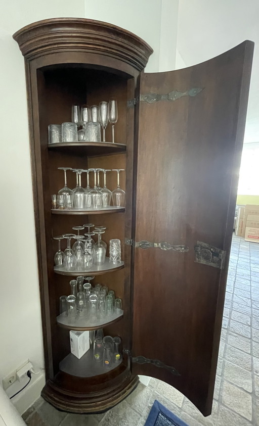 Armario esquinero antiguo holandés Biedermeier de caoba con frontal llamativo (c. 1850) – drankenkasten, Wood (photo 2 of 6)