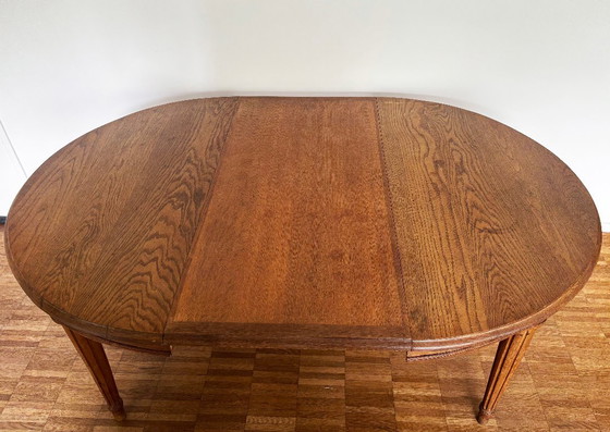 Vintage round table, oak, extendable – Dining tables, Wood (photo 7 of 11)