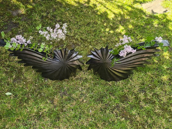 Image 1 of Set Of 2 Large Aluminum Vases, Falling Star