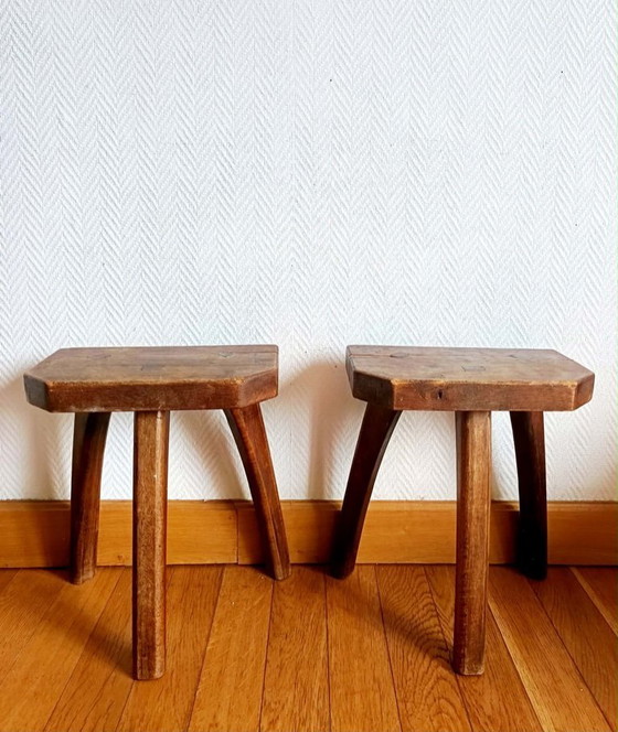 Image 1 of 2x vintage brutalist stools