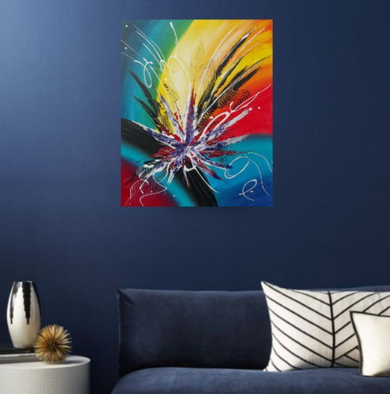 Image 1 of „Vesuv IV“ – Abstraktes Gemälde, signiert 2Luss'Art