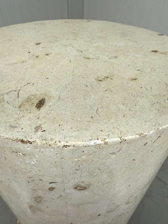 Image 1 of Travertijn Mactan Stenen Zuilen & Vaas 1980's