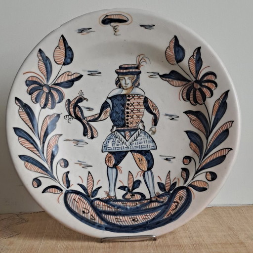 Coppia di grandi piatti da parete in ceramica spagnola fatti a mano – 33,5 cm. – wanddecoratie (photo 2 of 10)