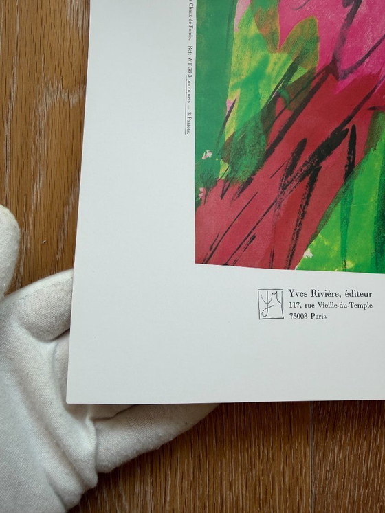 Image 1 of Walasse Ting (1929–2010), 3 Perroquets, Galerie Lucie Weill-Seligmann, copyright 1989, Yves Riviera editeur, Paris, Printed in S