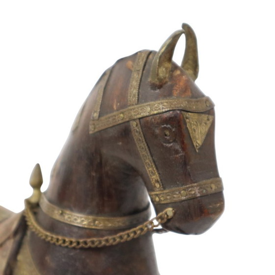 Image 1 of Cheval Marwari vintage en bois