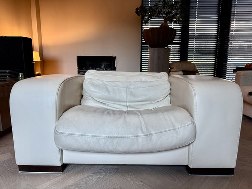 Giovanni Sforza Set 3-Sitzer Sofa Creme Weiß und Liebessitz