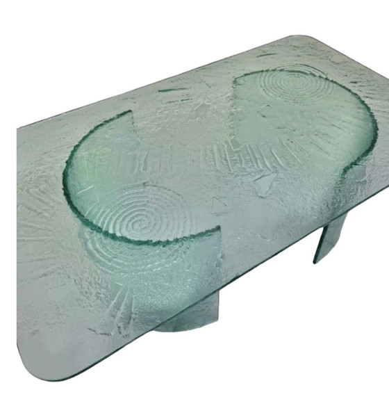 Image 1 of Sculpturale Brutalistische Glazen Salontafel van Heinz Lilienthal, Duitsland 1970