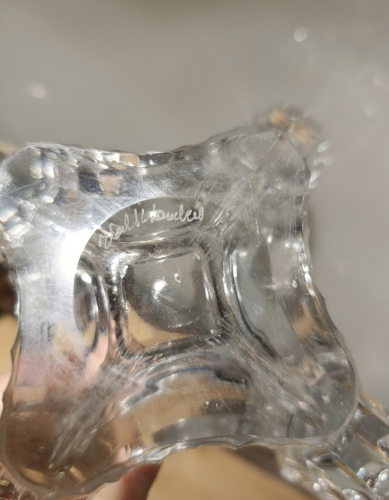 Image 1 of Candeliere/candeliere in cristallo a 4 luci Val Saint Lambert degli anni '50