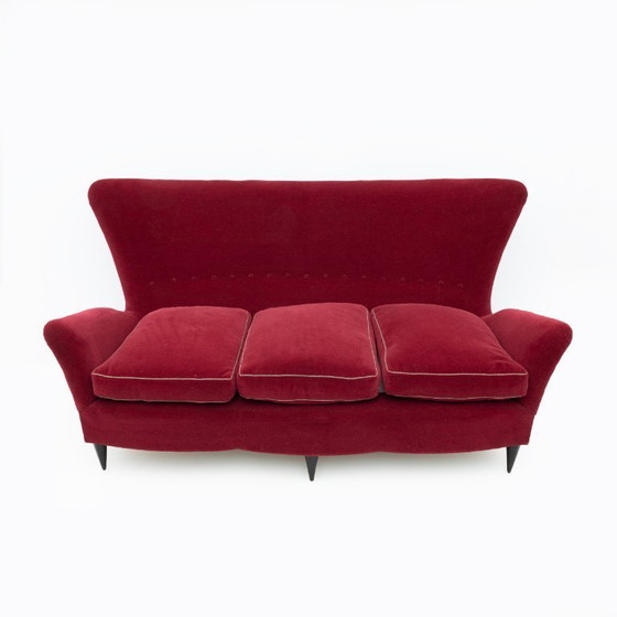 Image 1 of Gio Ponti Art Dèco Italian Sofa from Hotel Bristol Merano, 1950s