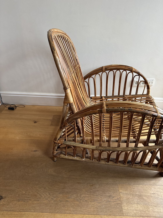 Image 1 of rotan comfortabele fauteuil, vintage retro, Rohé Noordwo