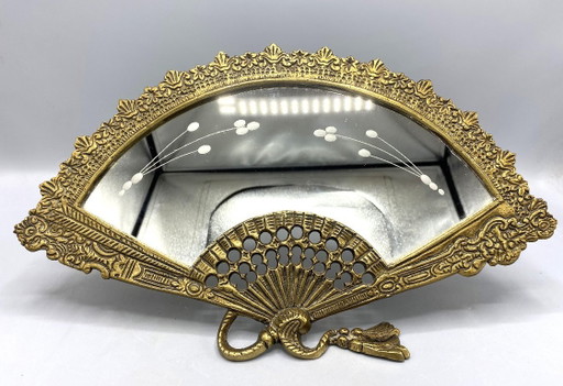 Miroir Français Vintage en Bronze en Éventail – Miroir Art Nouveau
