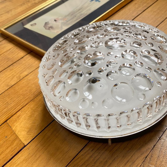 Image 1 of lampada da parete/soffitto minimalista in vetro trasparente stampato