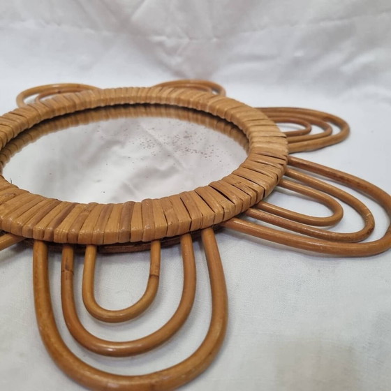 Image 1 of Espejo de sol de ratán 1970