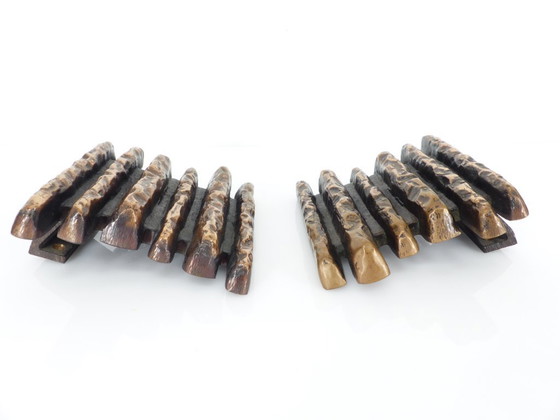 Image 1 of Maniglie brutaliste in bronzo per porte, Alpan, Germania, 1970 ca.