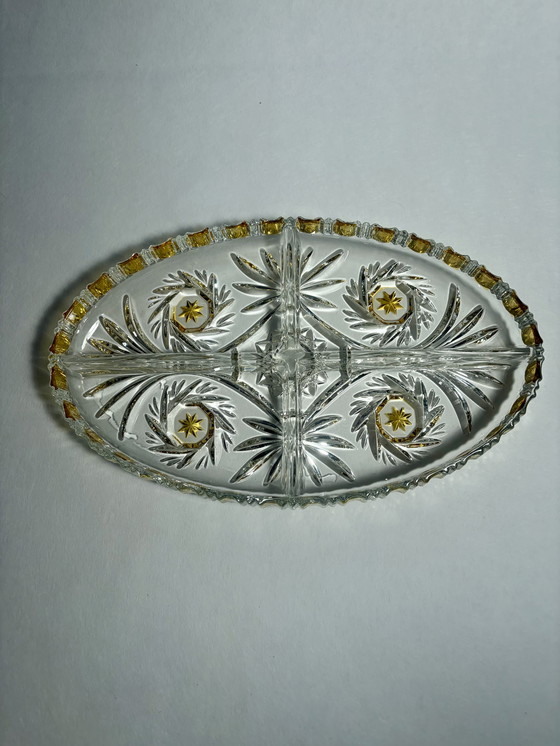 Image 1 of Serveerschaal Walther kristalglass ‘60s