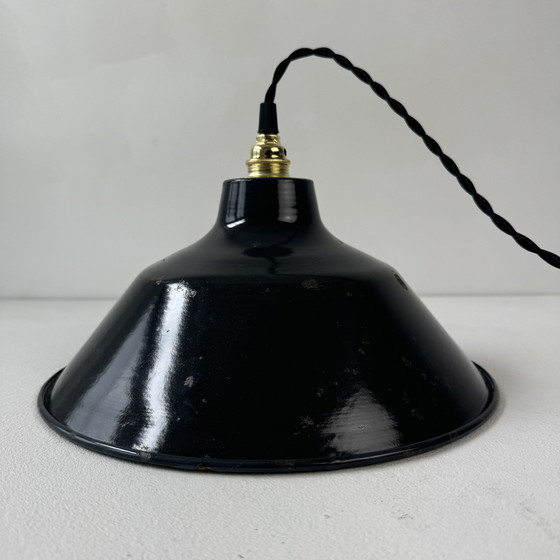 Image 1 of Antieke geëmailleerde industriële hanglamp 30 cm