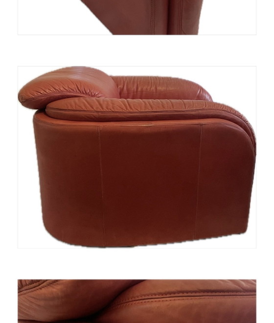 Vintage leren loungefauteuil – rood | Chunky design – Leer (photo 4 of 5)
