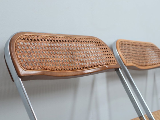 Image 1 of Set aus 4 Plia-Stühlen aus Holz und Wiener Stroh von Castelli aus den 1970er Jahren