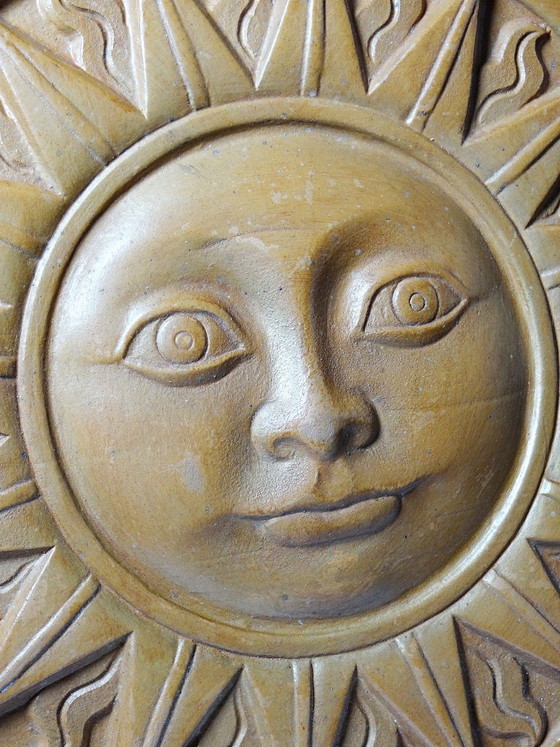 Piatto da Parete Sole Antropomorfo in Terracotta Patinata, Italia Vintage 1996 – Decorazioni murali, Ceramic (photo 7 of 12)
