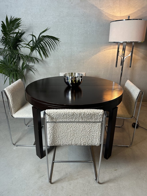 Adjustable vintage dining table (round/oval) - 1970s