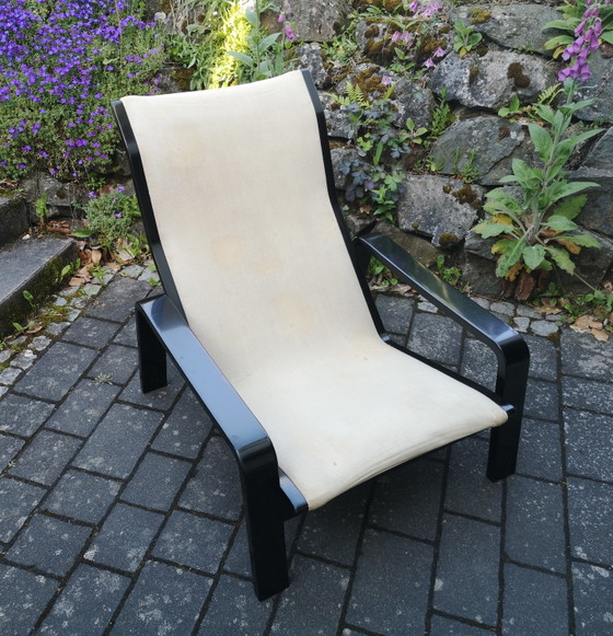 Poltrona Asko "Pulkka" di I. Lappalainen/Classico design vintage – Poltrone, Wood, Textile (photo 4 of 8)