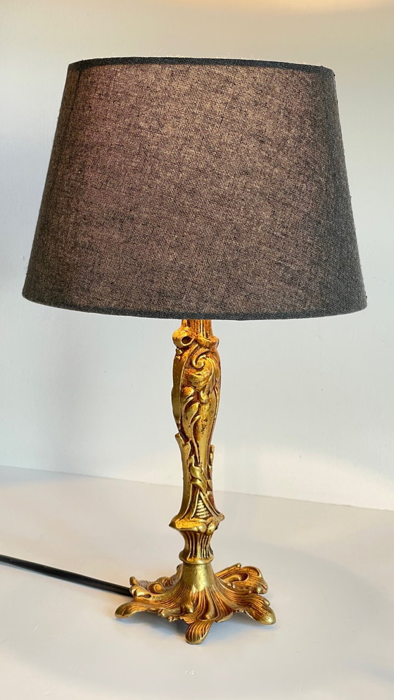 Image 1 of Vintage Bronze Lampe Mit Gold Patina