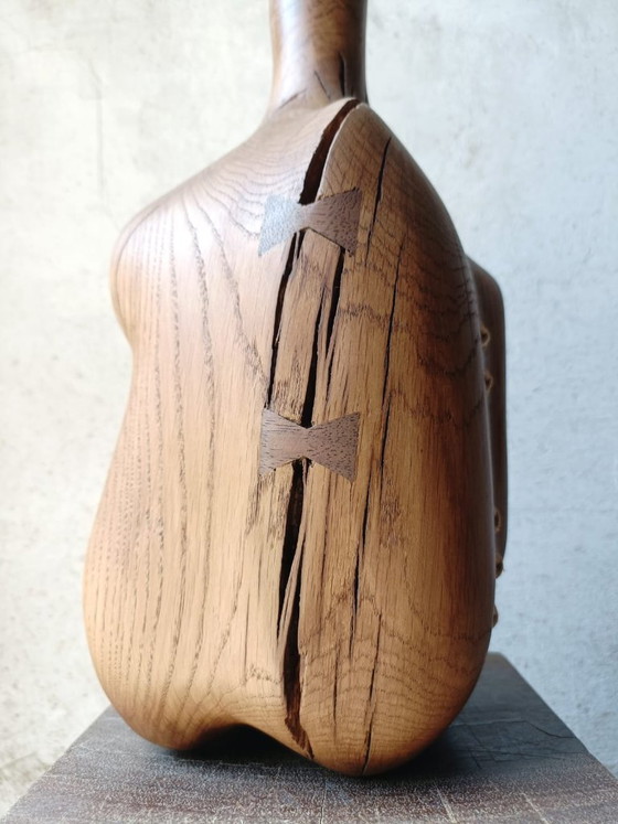 Image 1 of Vase/Skulptur aus geschnitzter massiver Eiche