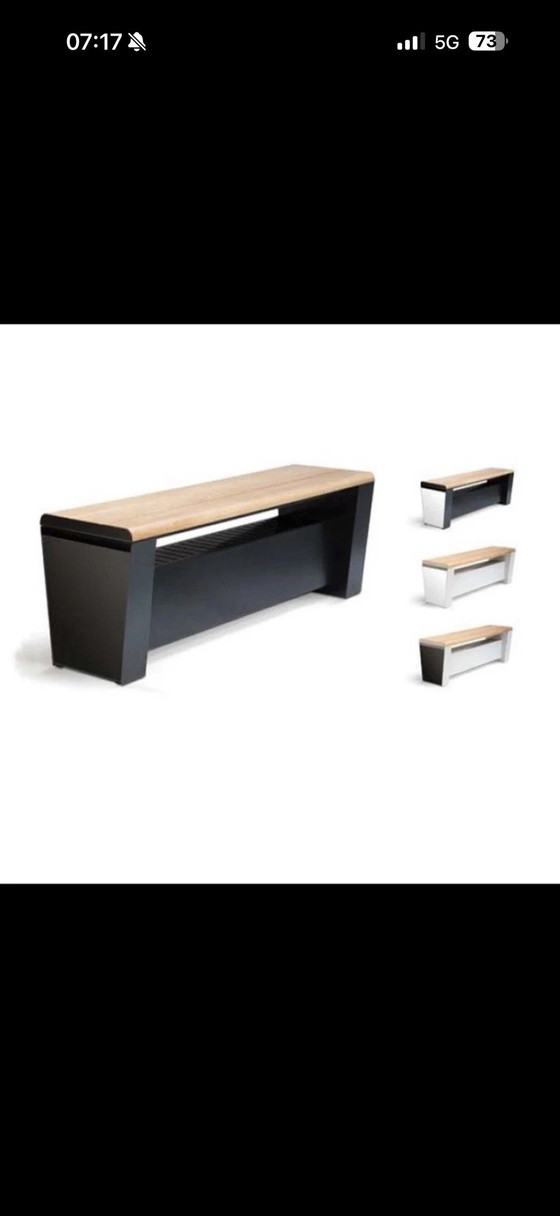 Verano COMODO Heating Bench Design Radiator Convector Seat Heating, Benches, Glass, Metal, Black (photo 5 of 5)