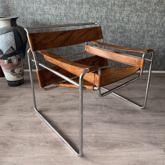 Image 1 of Chaise Wassily vintage, design de Marcel Breuer, produite par Fasem