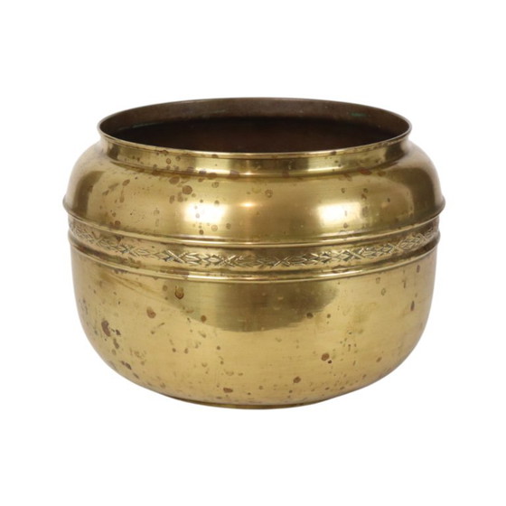 Großer Blumentopf aus Messing, Repoussé Frankreich, 25 cm – Pflanzkübel, Brass (photo 4 of 15)