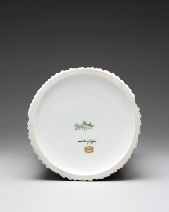 Image 1 of Rosenthal Vase Duo Martin Freyer Black & White Matte Porcelain Germany 1970s