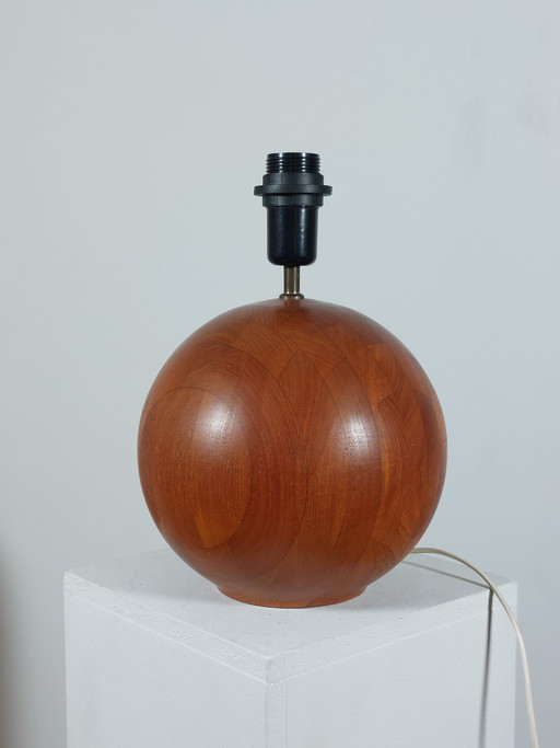 Pair of vintage mid-century teak table lamps from Kirk Copenhagen